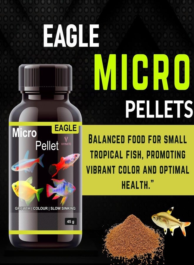 VAYINATO Eagle (Pack of 2 * 45g) Micro Pellet - Slow Sinking Fish Food | Tetras, Guppy, Angelfish, Barbs and Other Small Fish for Fast Growth & Color by Petzlifeworld - Image 3